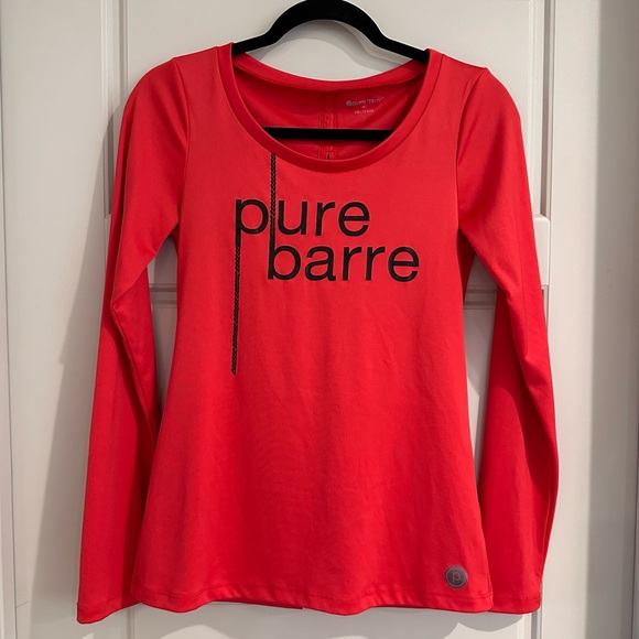 Pure Barre Splits59 Womens Red Long Sleeve Open Back Logo‎ Active Top Size Small - Picture 1 of 8